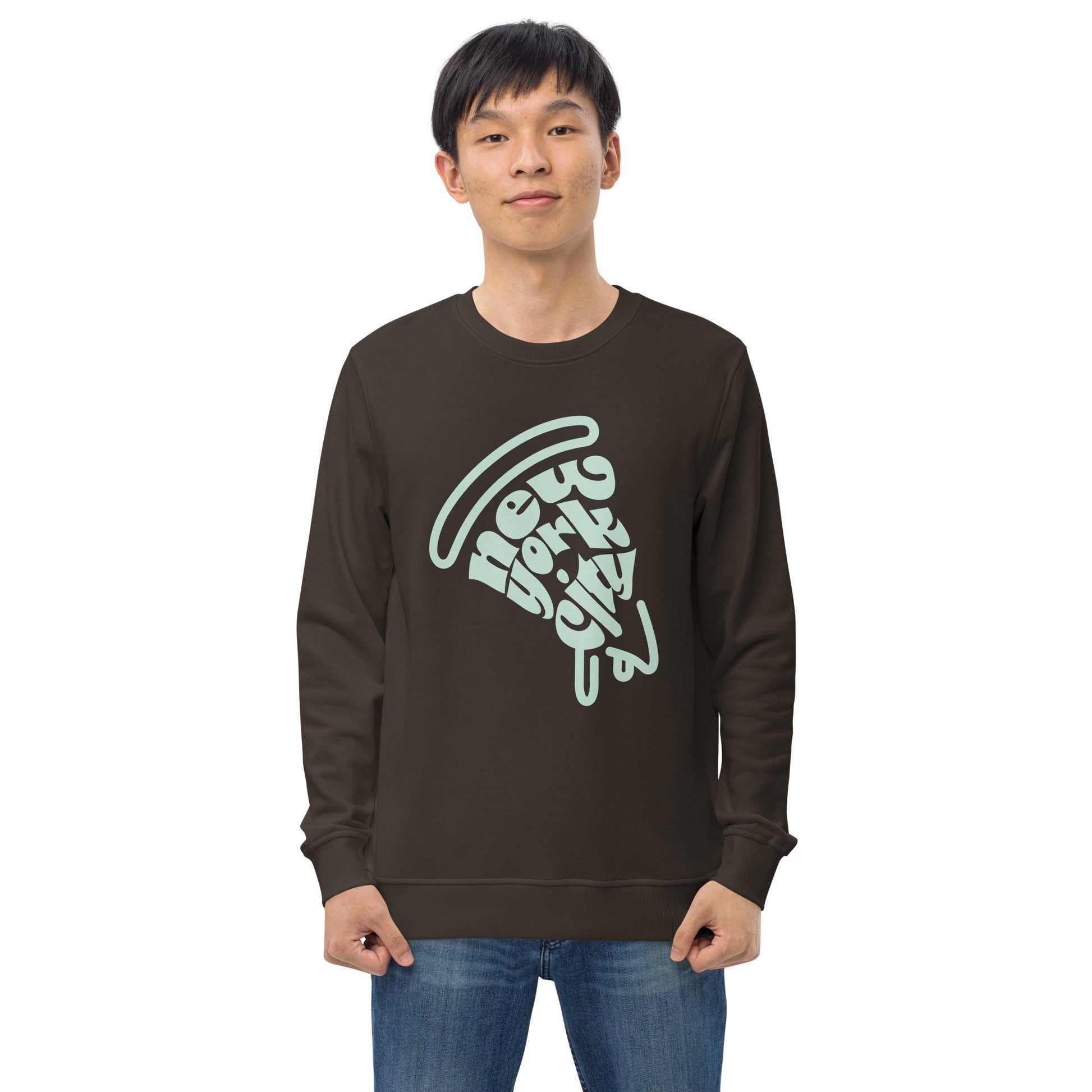 New York City Pizza Slice Unisex Crewneck Sweatshirt Deep Charcoal Adult Man. City Crawl Adventures.