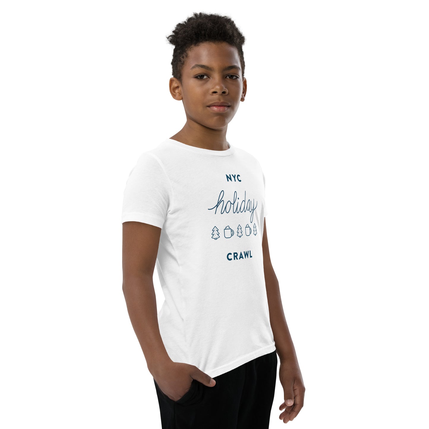 NYC holiday crawl White Unisex kids tshirt - boys. City Crawl Adventures.